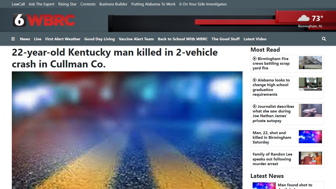 22-year-old Kentucky man killed in 2-vehicle crash in Cullman Co.