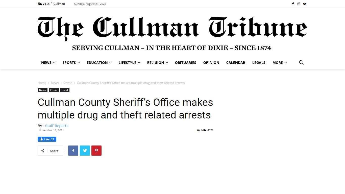 Cullman County Sheriff’s Office makes multiple drug and theft related ...